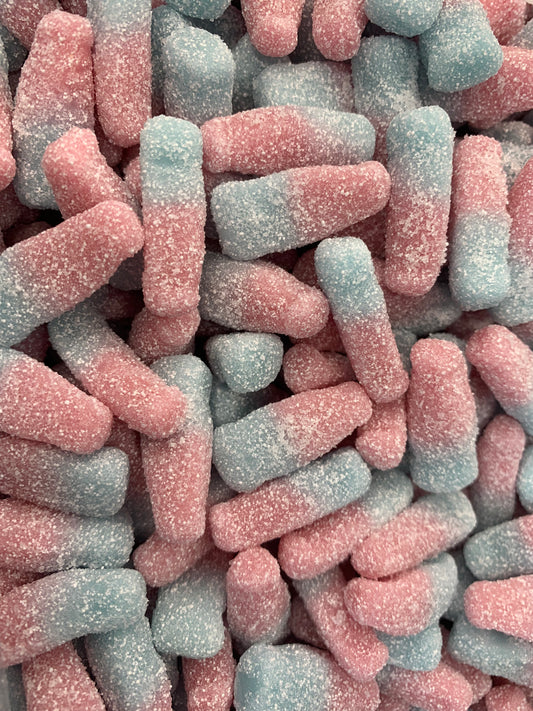 Mini fizzy bubblegum bottles 100g